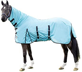 HKM Rain Pferdedecken Dunkelblau/Grau 155