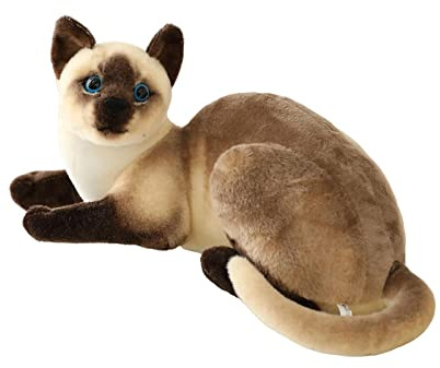 Sharplace Peluche Chat Siamois Poupée Réaliste Animal Cadeau pour Fille Garçon, styleB