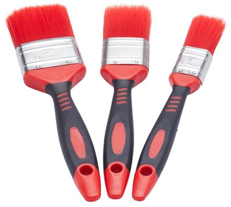 Fit For The Job Set di 3 pennelli con impugnatura morbida senza perdita per una finitura liscia senza perdita di setole - Pennelli da 1, 1,5 e 2 pollici