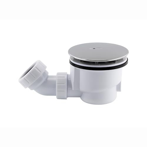 ENKI, W75, Shower Waste Fast Flow, Shower Tray Waste, 90mm, Easy Clean, Chrome, 1 Year Guarantee