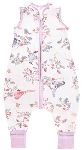 Chilsuessy Baby Schlafsack mit Beinen 1.5 Tog Ganzjahres Schlafsack mit Füßen, 1.5 Tog/Frühlingsmagpie, 100cm/Baby Höhe 105-115cm