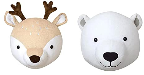 2X Supporto per Decorazioni da Parete a Forma di Testa di Animale da Appendere