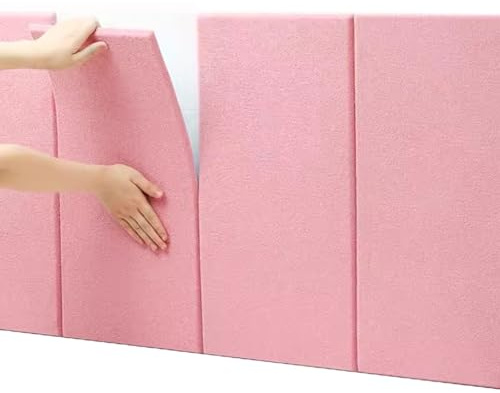 Kopfteil Wandkissen Wandpolster Bett - Wandpaneele Selbstklebend - Kinderzimmer, 30x60cm, 5PCS, Isolierung, Wandpolsterung Wandschutz Bett Polsterpaneel Wandverkleidung (Farbe : Pink)