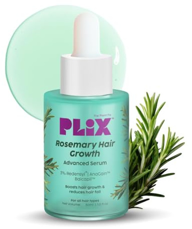 PLIX - THE PLANT FIX Rosmarin-Haarwachstumsserum mit 3% Redensyl, 4% AnaGain, 3% Baicapil, 30 ml | Stimuliert das Haarwachstum, erhöht die Haardichte & verdickt das Haar | Für Männer und Frauen