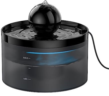 Cat Water Fountain for Drinking, Pet Waterer Fountain with Ultra Silent Pump, Activated Carbon Filter Keep Water Fresh, 2.2L Capacity, Faucet Design, Anti Sputtering, Suit for All Kinds of Cat