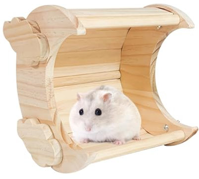demaxiyad Meerschweinchenhütte, Chinchillahaus | Mondförmiges Sugar Glider House | Hamster-Lebensraum, Hasenhaus, Zuckergleithütte für Meerschweinchen, Chinchilla, Eichhörnchen, Igel