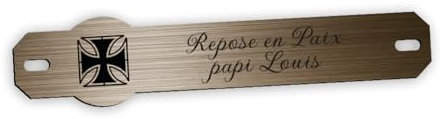 Inter de Placa funeraria grabada personalizable, diseño de cruz de Malta, tamaño: 14 x 3 cm, color bronce