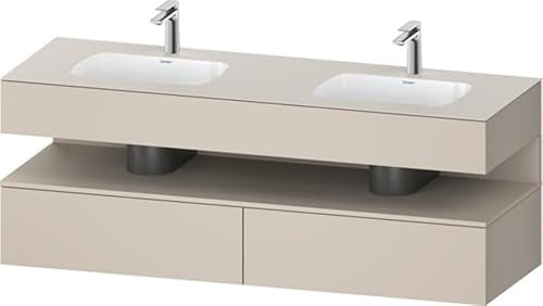 Duravit Qatego Einbauwaschtisch mit Konsolenwaschtischunterbau, 1600x550x600mm, Nische Taupe Supermatt, Doppelwaschtisch, QA4797083910000, Farbe: Taupe