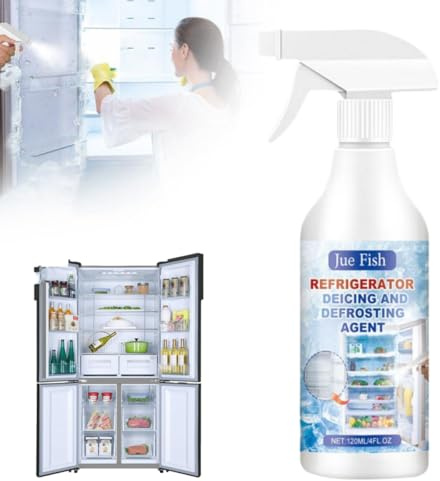 Defrosting Spray for Fridge Freezer, 120ML Freezer Defrosting Spray, Freezer Spray Defrost De Icer Spray, Quick Thaw Defroster Defrosting Cleaner, Easy to Use Deep Freeze for Home Kitchen (1pcs)