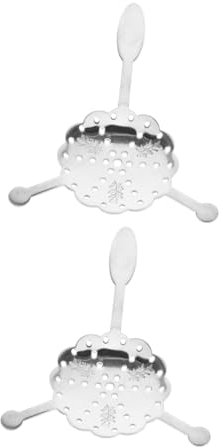 AUTSUPPL 2pcs Stainless Steel Absinthe Spoon Wormwood Spoon Mesh Strainer for Cocktail and Bar Use