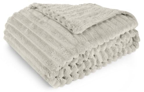 Coperta per divano in peluche di coniglio grande, 200 x 150 cm, super morbida e calda, blanket per letto invernale grasso e soffice