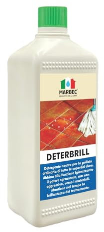 MARBEC DETERBRILL 1LT Detergente neutro concentrato non aggressivo specifico per la pulizia dei pavimenti in cotto e pietre trattati a cera.