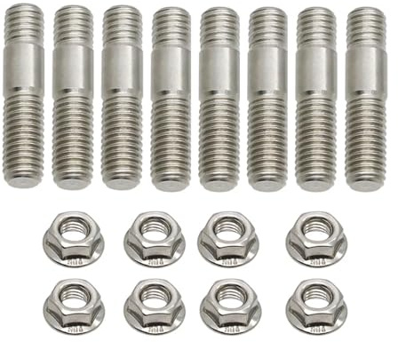 16x 8x M8 Edelstahl Auspuff Stehbolzen und Muttern for Bolzen Auspuff Schrauben(8 set)