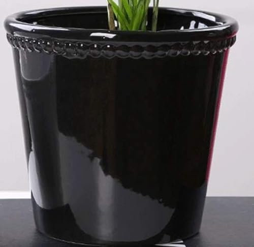 Maceta de cerámica para narcisos, Resistente y Duradera, sin Agujero, para Exteriores, para suculentas, Cactus, Color Rosa (Negro)