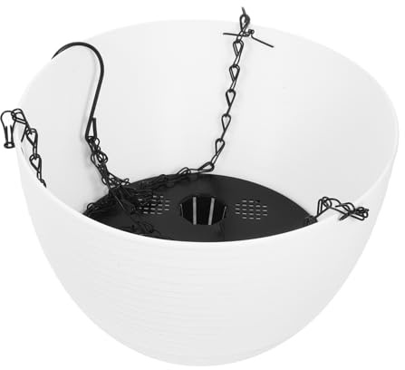 TOYANDONA Jardinière Suspendue pour Plantes D’intérieur Et Extérieur, Pot à Fleurs Blanc Grand Format, Panier Mural Automatique à Absorption D’Eau, Usage Balcon Et Jardin, Résistant Aux Intempéries