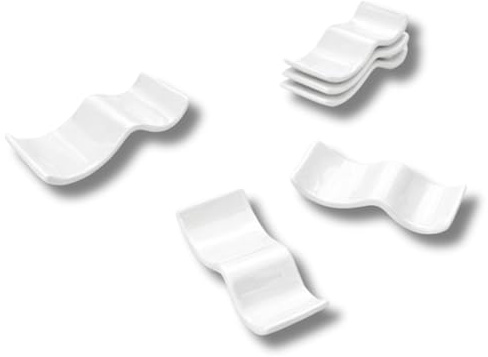 Leonardo Luxury Home Design Set 6 Pezzi Poggia Posate Porcellana Servizio Elegante Idea Regalo Finitura Liscia e Raffinata Adatto a Lavastoviglie (Onda)