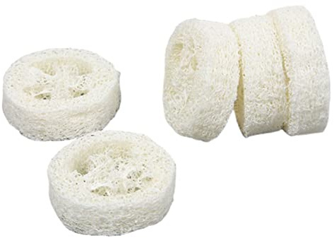 SOPOTUTU Lot De 5 Porte-savons En Luffa 5-7 Cm Naturel Absorbant Respirant Pour Salle De Bain Support Base De Savonnette Écologique Et Séchage Rapide