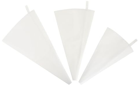 GLEAVI 3 Piezas Mangas Pasteleras Reutilizables de Algodón y Bolsas para Decoración de Tartas y Galletas Resistentes y Fáciles de Limpiar para Repostería