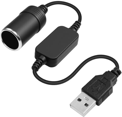5V Câble Convertisseur USB A Mâle vers Prise Allume-Cigare Femelle 12 V | Adaptateur de Prise Allume Convertisseur de Prise Allume Cigare de Voiture pour Enregistreur de Conduite DVR Dash Caméra GPS