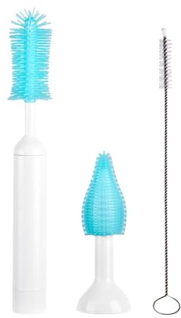 Electric Bottle Brush Cleaner | Electric Brush Travel Bottle Cleaner Kit | Washer Long Handle Cleaning Supplies for Mom Women Lab Home Kitchen Apartment Washing Cup Mug Glass