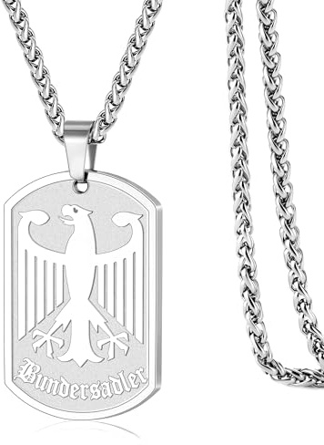Rajputana Deutschland Adler Kette Für Herren Halskette Herren Silber Bundesadler Reichsadler Edelstahl Kette Männer Schmuck