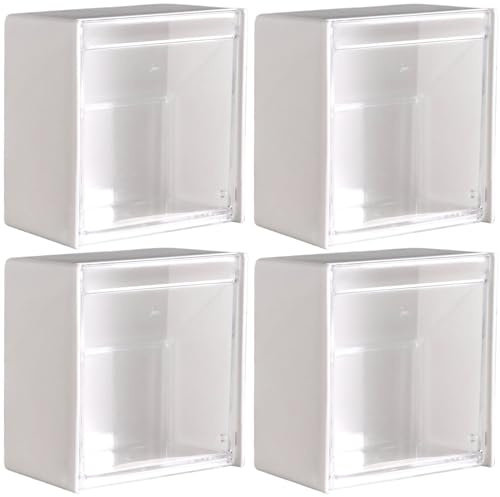 Licsaliwe Distributeur mural de cotons-tiges, paquet de 4 supports rabattables sans perçage pour Qtips et petits objets