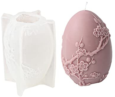 Asukohu Sfera di fiori a forma di candela a forma di uovo di Pasqua per aromaterapia, in silicone, artigianato, biscotti, fondente, sapone, decorazioni per sapone, resina, torte, fondente, uovo di