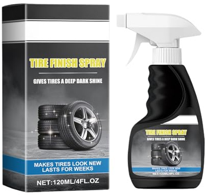Tyinerc Spray Lucido per Pneumatici, 118 ML Ripristina la Luminosità Nero, Detergente Pneumatici Non Grassi E Lucido Per Camion, Moto, Camping-Car e SUV, Nero Profondo con Durata Di Più Settimane