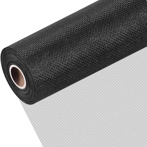 HOFUDON Tela Mosquitera Mejorada 150 x 500 cm Fibra de Vidrio | Tela Mosquitera por Metros, Rollo Mosquitera Recortable para Ventana y Puerta, Malla Mosquitera Antimosquitos , Negro