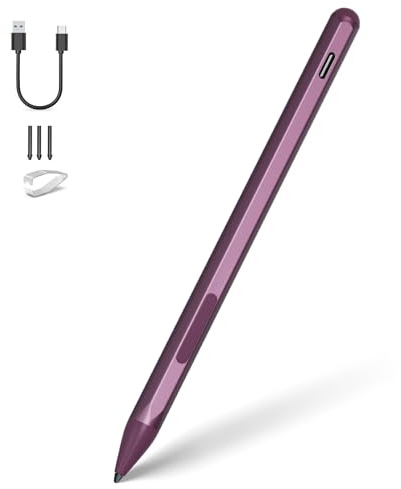 Lápiz capacitivo para HP Envy X360 Pavilion X360 Specter X360 Spectre X2 Envy X2 recargable MPP 2.0 Tilt Active Pen con sensibilidad a la presión 4096, rejección de palma, carga Tpye-c, color rojo