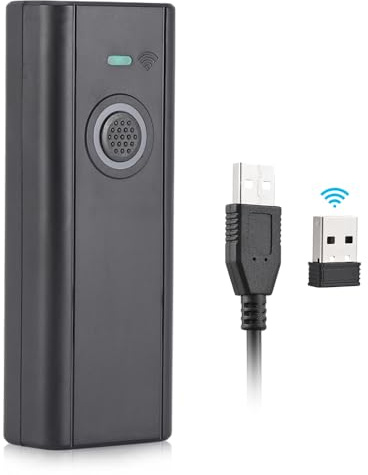 LUCKDANO Mini Lettore Codici a Barre 1D/2D - Connessione Wireless//USB Cablata 2.4G - Lettore Codici a Barre Efficiente e Compatto per la Gestione dell'Inventario - Compatibile con,