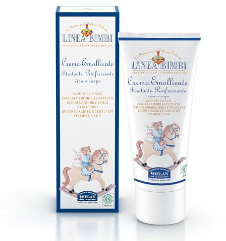 Helan Linea Bimbi - Soothing Baby Lotion Face & Body with Vitamin E, Aloe Vera Juice & Beeswax, Moisturising & Refreshing Baby Cream for Delicate Skin, Baby Essentials for Newborn, Made in Italy 100ml