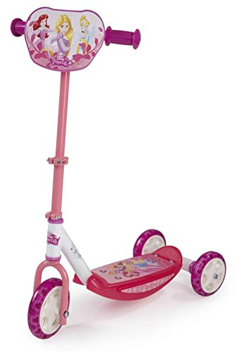 Smoby - Disney Princess Roller - 3 Rädriger Scooter, höhenverstellbaren Lenker, stabiler Metallrahmen, einfachen Transport, für Kinder ab 3 Jahren