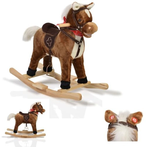 Astilladora de Peluches para Caballos balancines WJ-001, Silla de Montar, Estribo y función de música