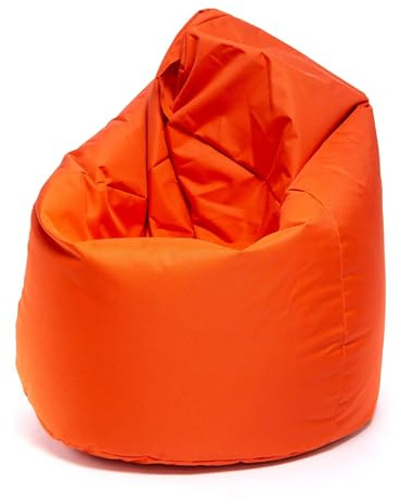Ecopuf Sako | Sittsäck och sittpuff för hem och utomhusbruk – Stilfull fåtölj i tyg för avkoppling – Inredning – Storlek L, 70x110 cm – Orange NC9