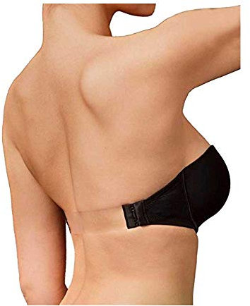 Selene - Reggiseno Balconcino a Fascia Senza Spalline con Chiusura Posteriore Invisibile Magdalena (Nero, 3)