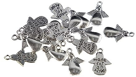 30 Charms Engel Made for an Angel 17x12mm Farbe antiksilber Anhänger Metall (antiksilber #S026)