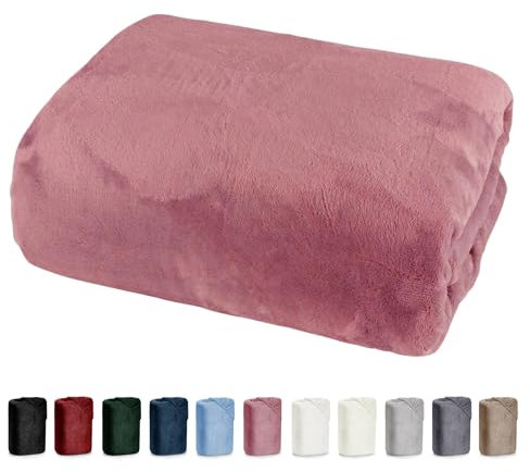 Bettlaken 180x200 Cashmere Touch Spannbettlaken Super Soft Winter Spannbetttuch Nicky Plüsch Teddy Typ585 Öko-Tex pflegeleicht Altrosa auch für 200x200 bis 200x220