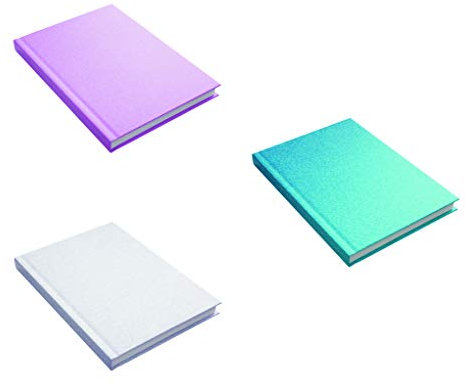 3er Set GLITZER Kladden - Notizbuch - DIN A5-80 Blatt - 80g/m² - kariert - mit Glittercover - 3 Farben - sortiert