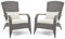 Mondeer Adirondack - 2 poltrone e poltrone in rattan PE, per sedie a sdraio e sedie reclinabili, set di mobili da giardino, prato, cortile, piscina, grigio