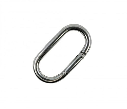 KAMERO 5X Edelstahl V4A, ovale Karabinerhaken 5x50mm, rostfrei, Karabiner, Schnapper (5, 5x50)