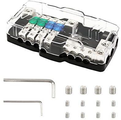 QWORK portafusibili per blocco di distribuzione per auto, ANL Car Audio Stereo, per auto, barca, furgone, SUV, camion