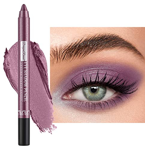 Perlglanz-Seidenraupen-Lidschatten-Stift, dauerhaft wasserdicht und nicht blühend, glänzender Perlglanz-Gelstift, 12-farbiger Lidschatten-Stift Nebel lila)