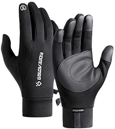 Work Gloves with Grip,Winter Gloves Touch Screen Fingers Warm Gloves Insulated Anti-Slip Windproof Cycling Riding Running (M)