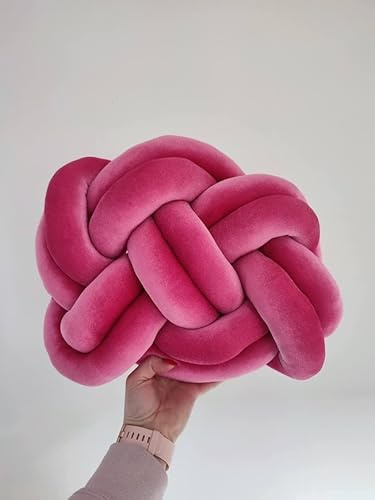 Knot Pillow, Pretzel pillow, Modern Knot Pillows, Dark Pink Knot Pillow, Knot Cushion, Pink Flat Pillow, Dark Pink Pretzel Pillow