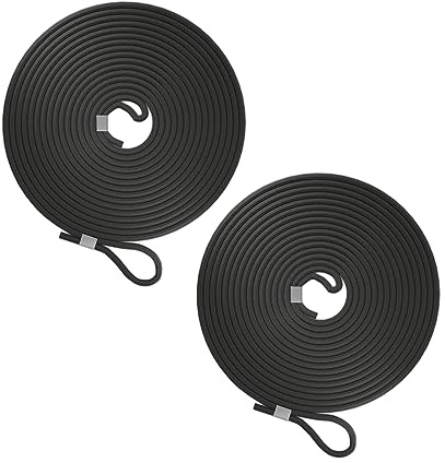 Relaxdays Gummiseil 2er Set, Auto, Kofferraum, 7,5m, Expanderseil, Schlaufe, Anhänger & Camping, Planenspanner, schwarz | Schlaufe, Anhänger & Camping, Planenspanner