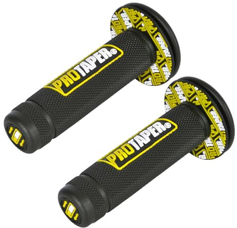 DecorDwell Motorcycle Handle Grips - Motocross and Off-Road Grips, Non-Slip Silicone for Pro Grip - φ22/24 Handle Bar, Yellow