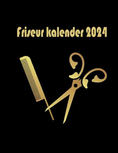 Friseur kalender 2024: terminplaner Tag pro Seite mit Uhrzeit, 30-Minuten-Intervalle