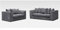 Cord Corner Sofa Jumbo 3 2 Seater Grey Brown Coffee Cream Suite Armchair Chair 6 COLOURS (3+2 SET, CHARCOAL GREY)