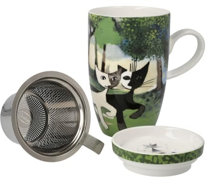 Goebel Una passeggiata nel verde Rosina Wachtmeister Tasse à thé avec couvercle et infuseur